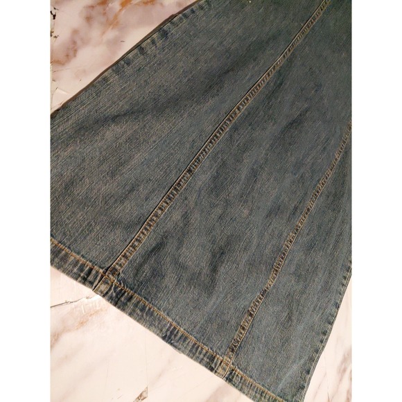 vintage Old Navy denim Dress Y2K fashion era short-sleeve denim shirt dress Sz 6 - Picture 11 of 15